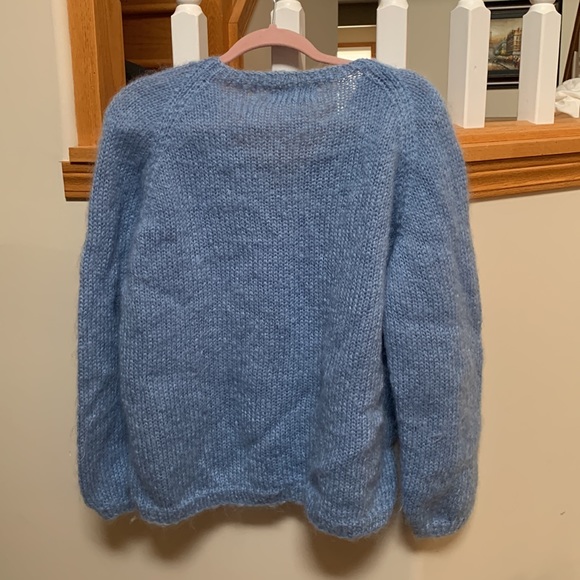 Mohair Wool Blue Sweater, fits size L comfortably - Picture 2 of 3